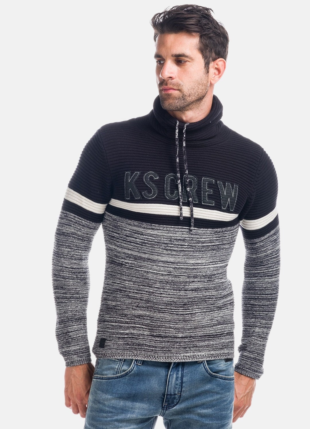 Pull en maille rayée