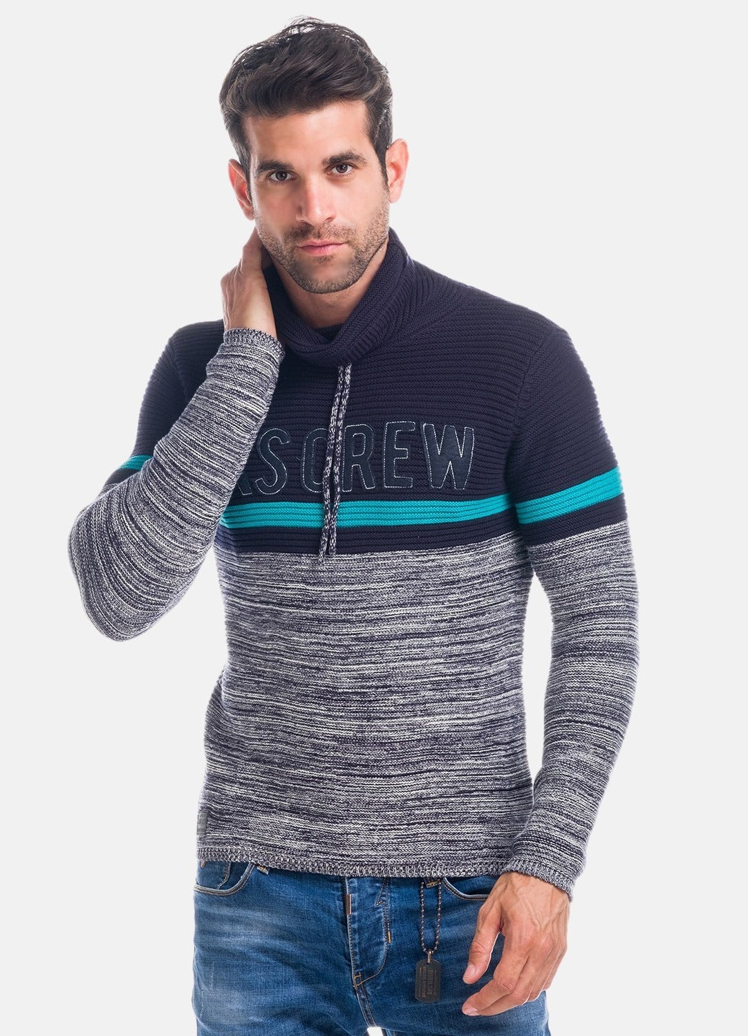 Pull en maille rayée