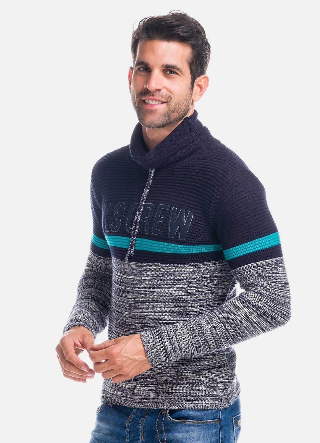 Pull en maille rayée