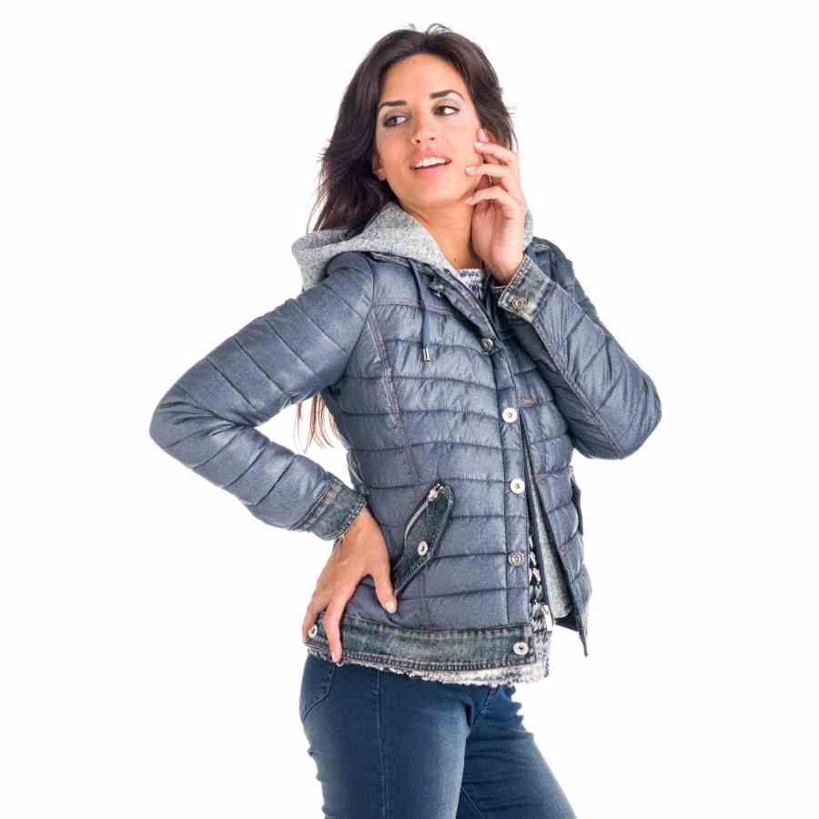 Giacca combinata in denim trapuntato