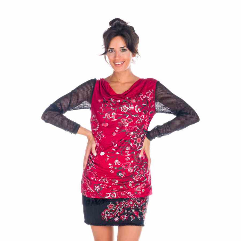 T-shirt con stampa a contrasto