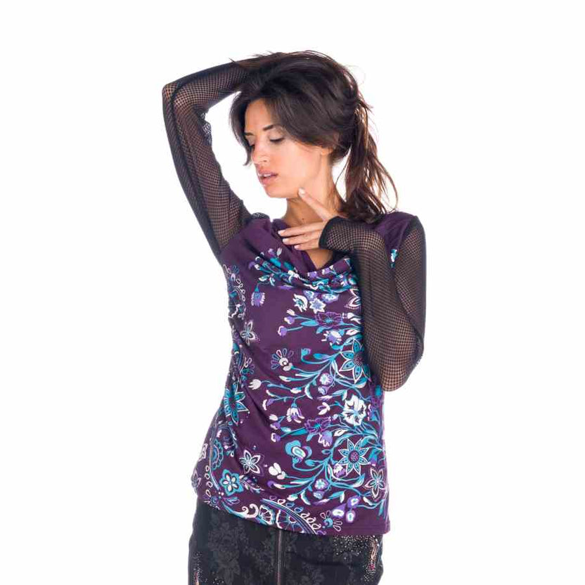 T-shirt con stampa a contrasto
