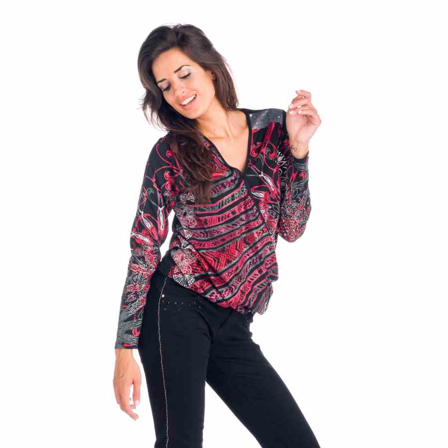 Camiseta estampada cruzada