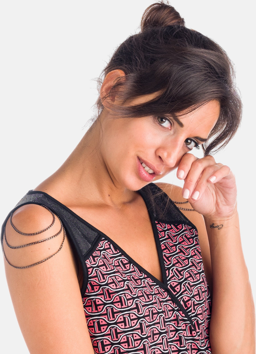 Top imprimé avec détail chaîne