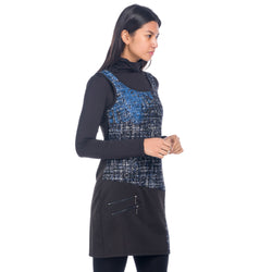 Women's black sleeveless textured pinafore dress - Koroshi 1822VS16