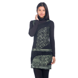 Vestit sense mànigues estampat ètnic combinat dona kaki - Koroshi 1822VS21