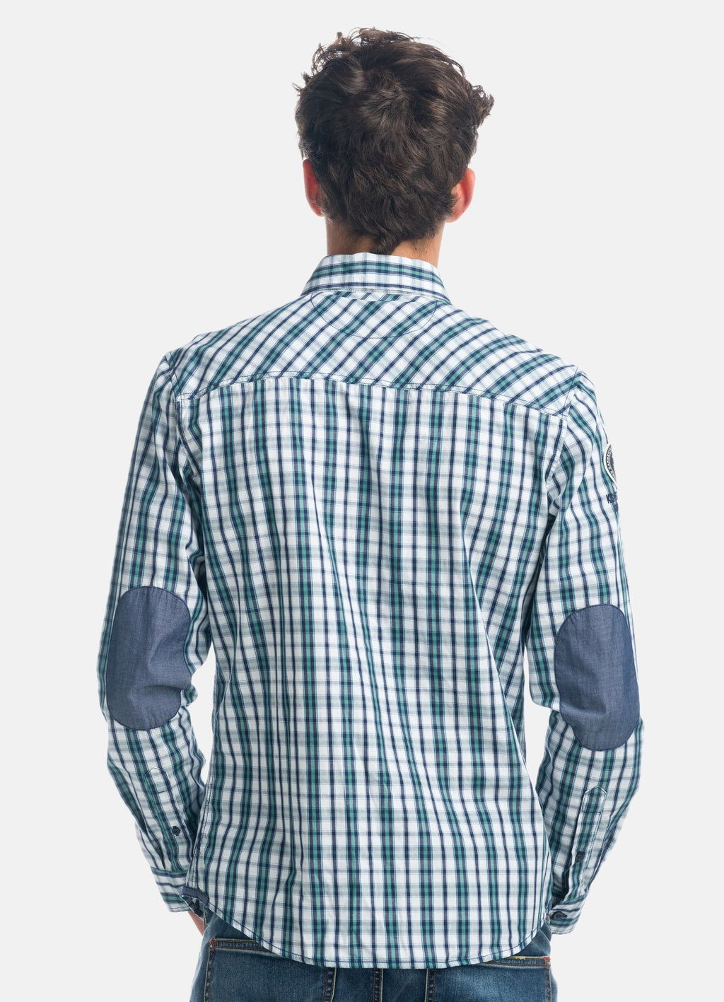 Camicia a quadri con toppe sui gomiti