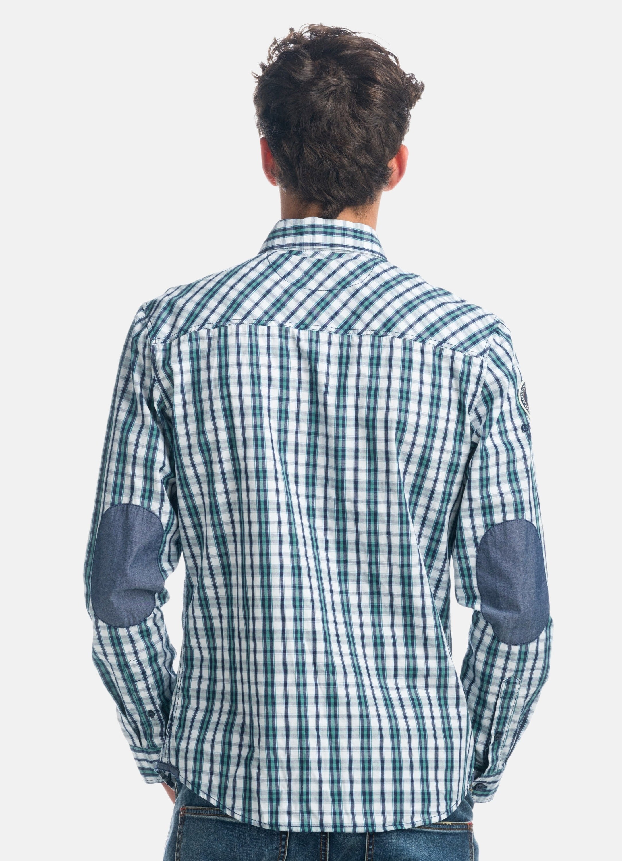 Camicia a quadri con toppe sui gomiti