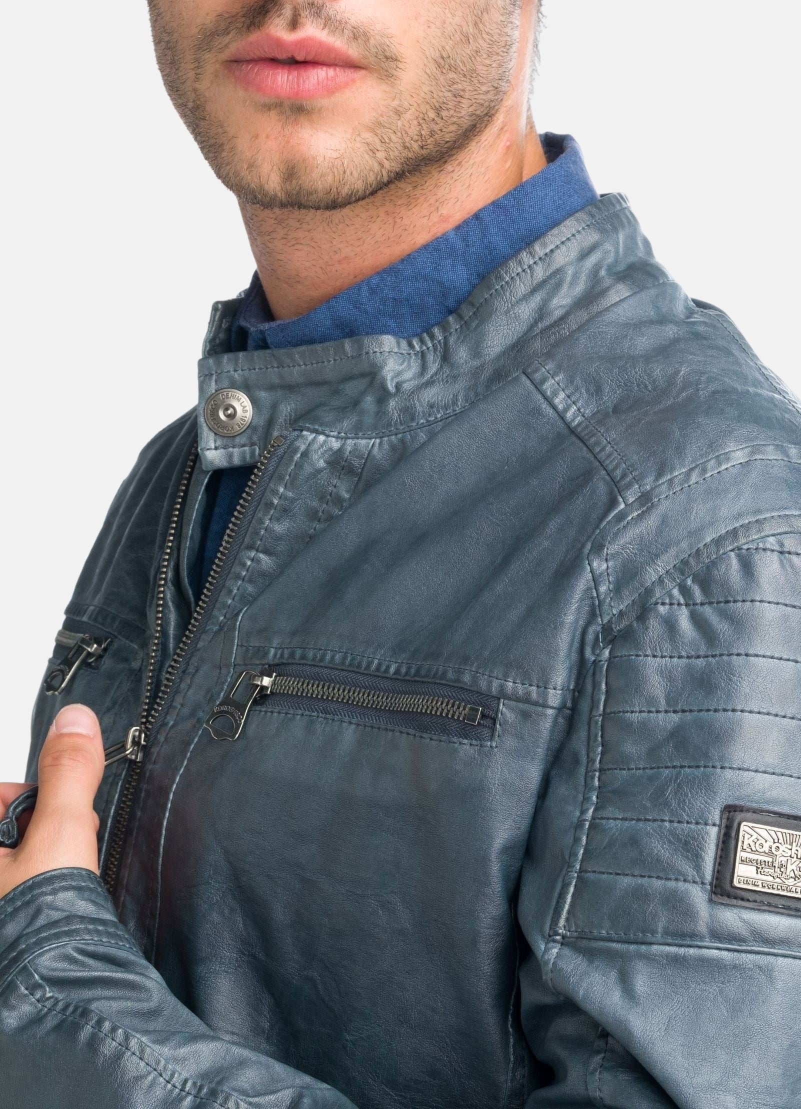 Cazadora efecto piel