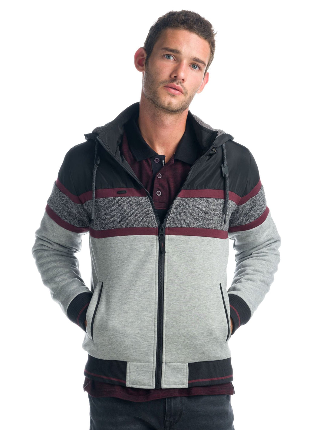 Chaqueta con cortes a contraste