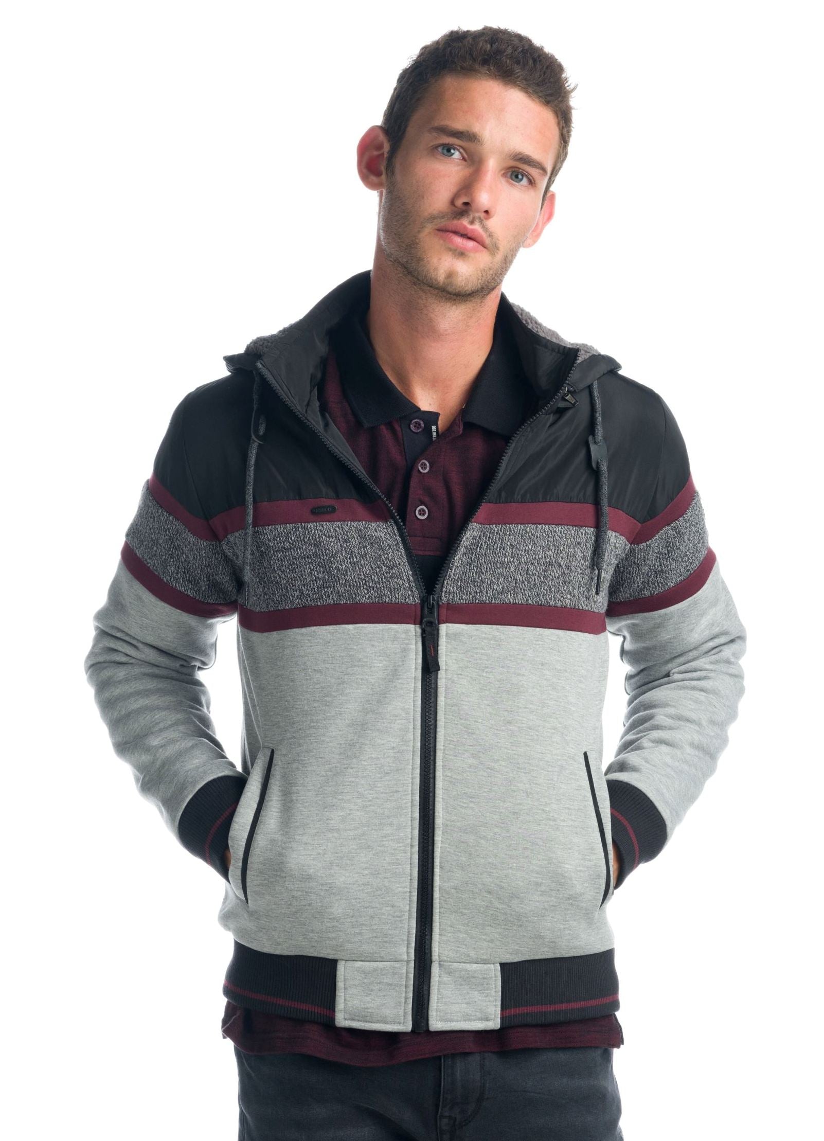 Giacca con tagli a contrasto