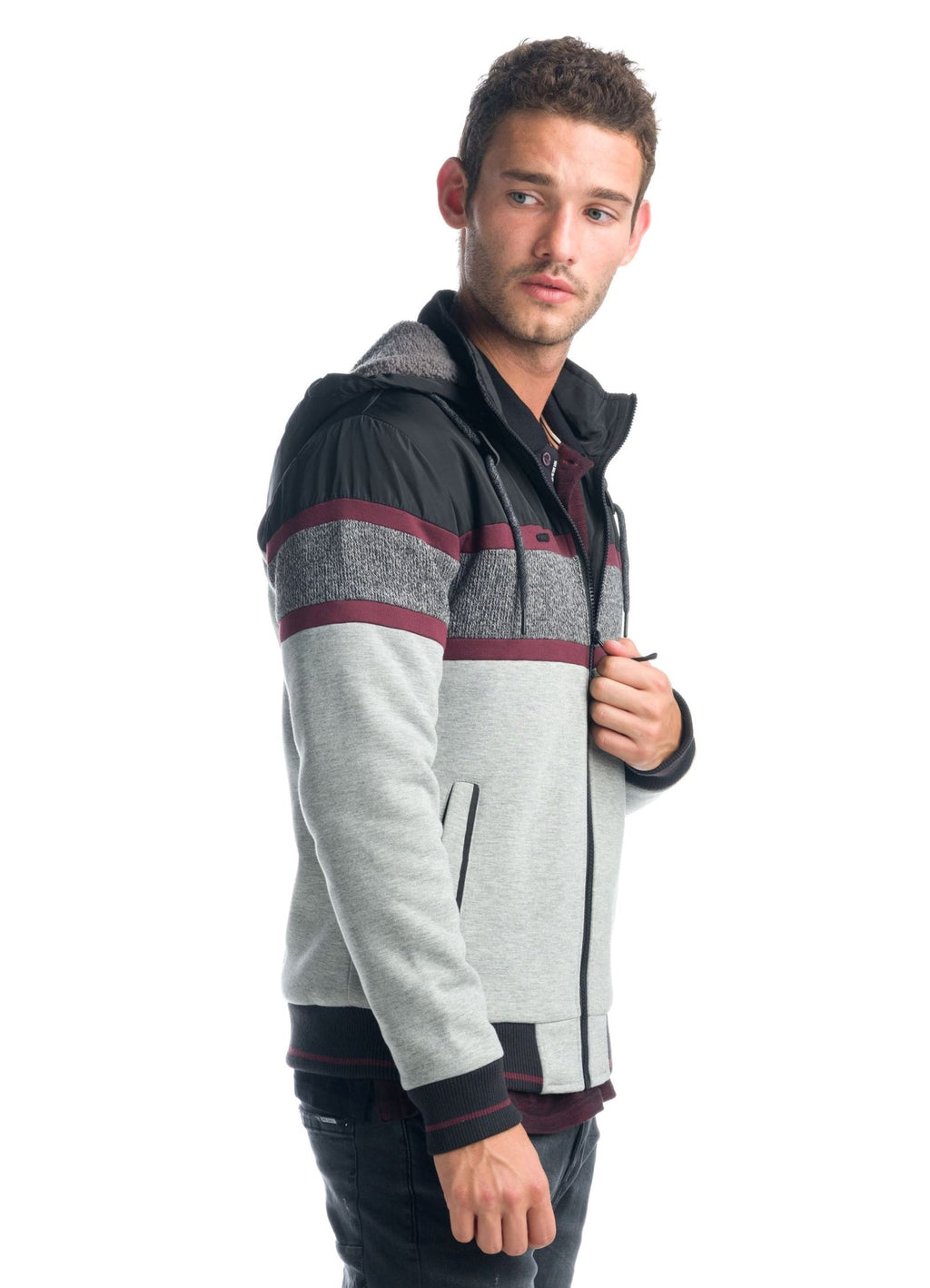 Chaqueta con cortes a contraste