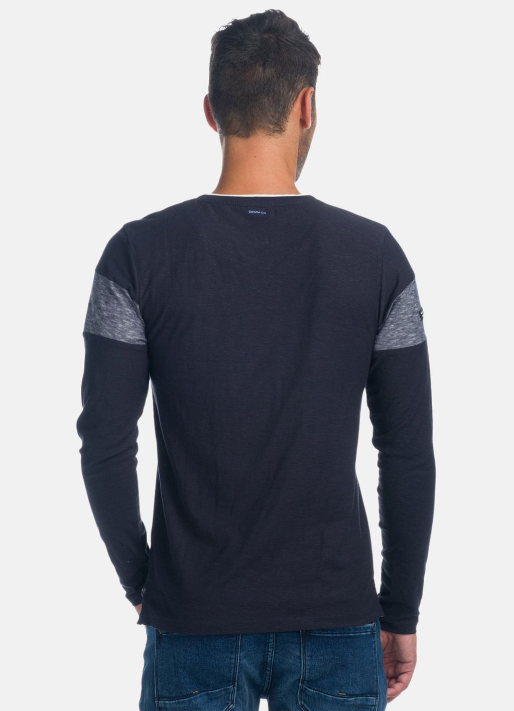 Langärmliges T-Shirt mit geteiltem Ausschnitt