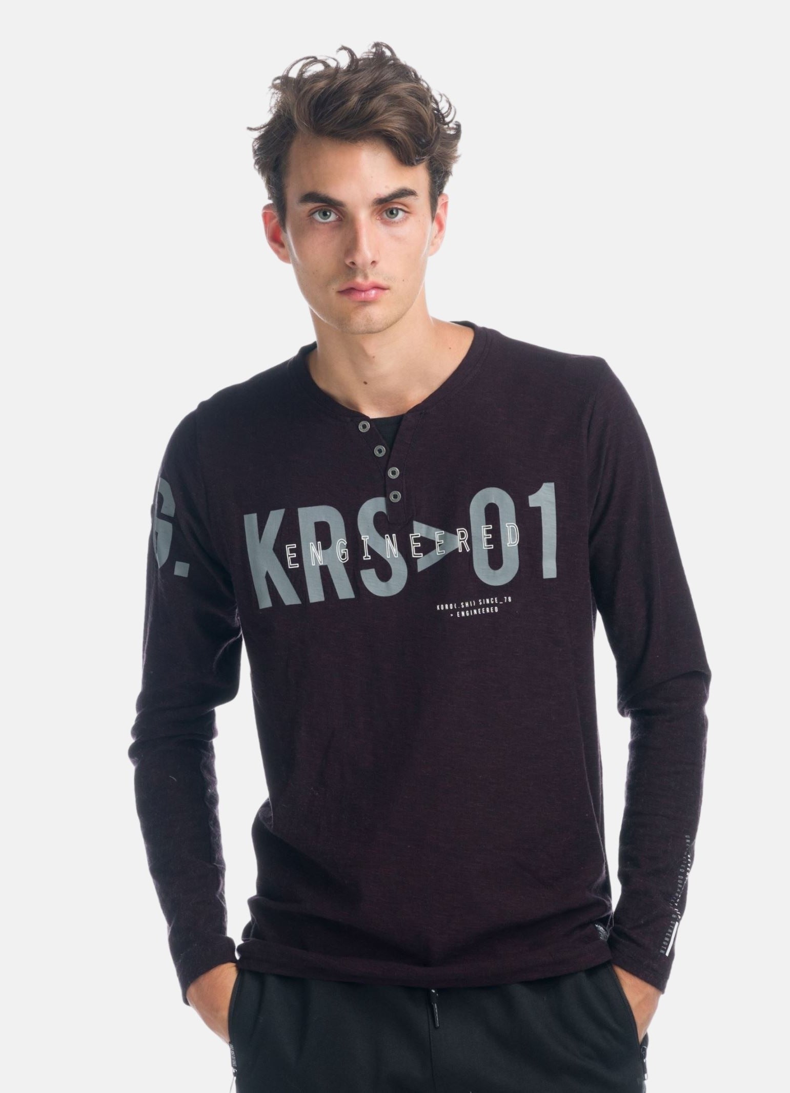 T-shirt à manches longues avec texte imprimé