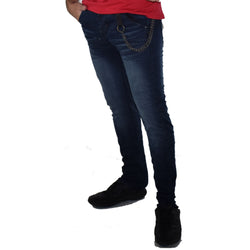 Pantalons texans low rise slim amb cadena home blau fosc - Koroshi 1921PT51