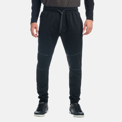 Men's black rubberized interlock jogger pants - Koroshi 1921PT91