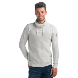 Ecrufarbener Rollkragenpullover für Herren mit Schnürsenkeln - Koroshi 1921TR09
