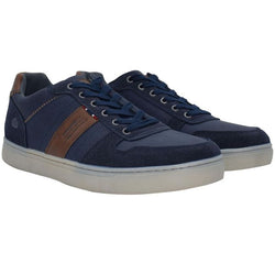 Zapatillas sneaker con cordones hombre navy lateral - Koroshi 1921XC02