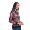 Blusa manga larga cremallera transparencia estampado floral mujer