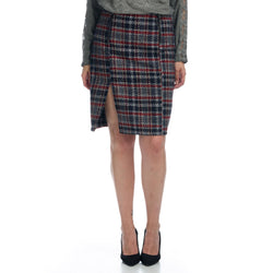 Gonna in tweed blu scuro con apertura da donna - Koroshi 1922FA68