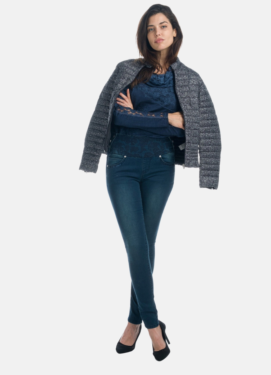 Doudoune effet marbré