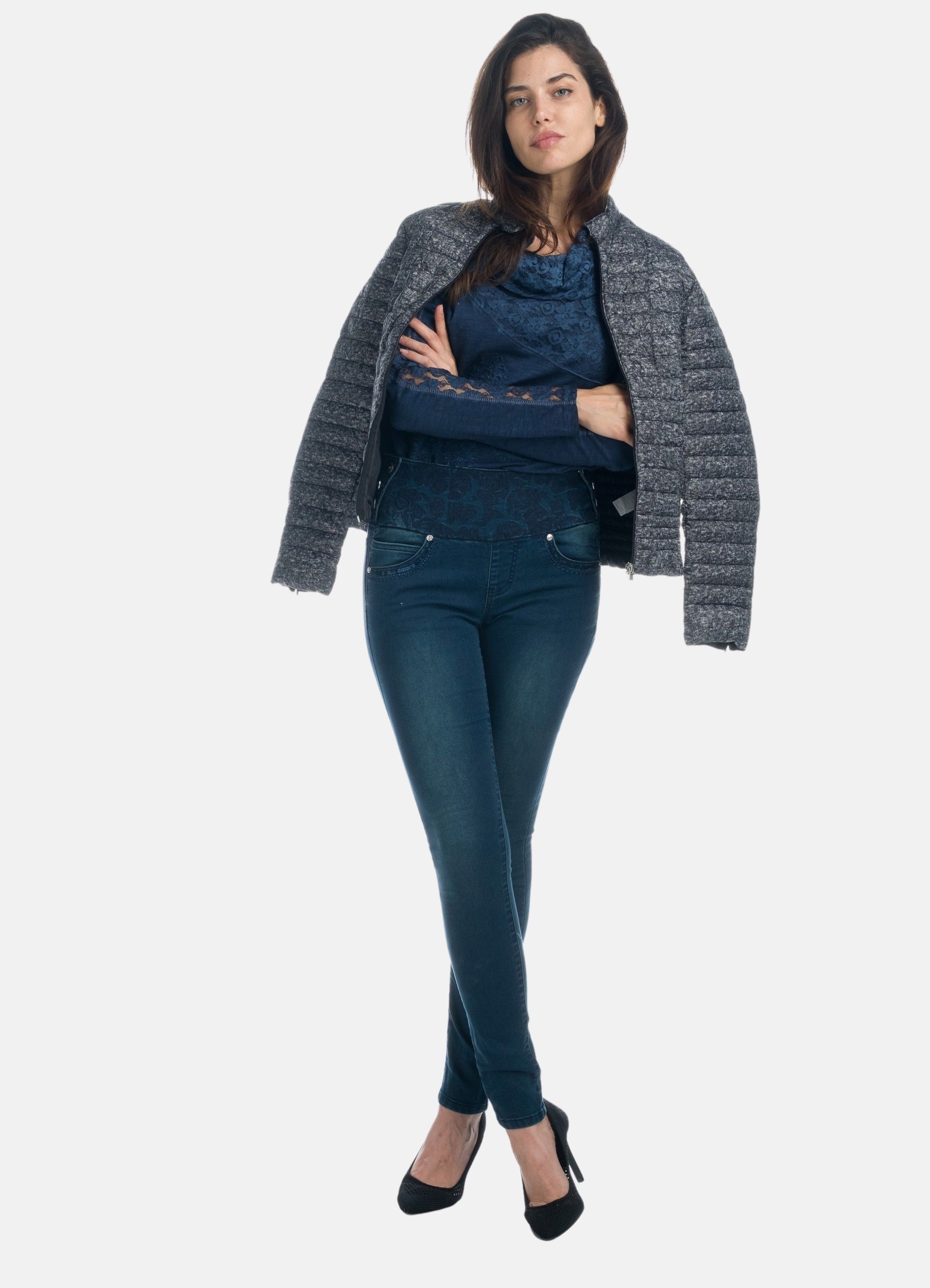 Doudoune effet marbré