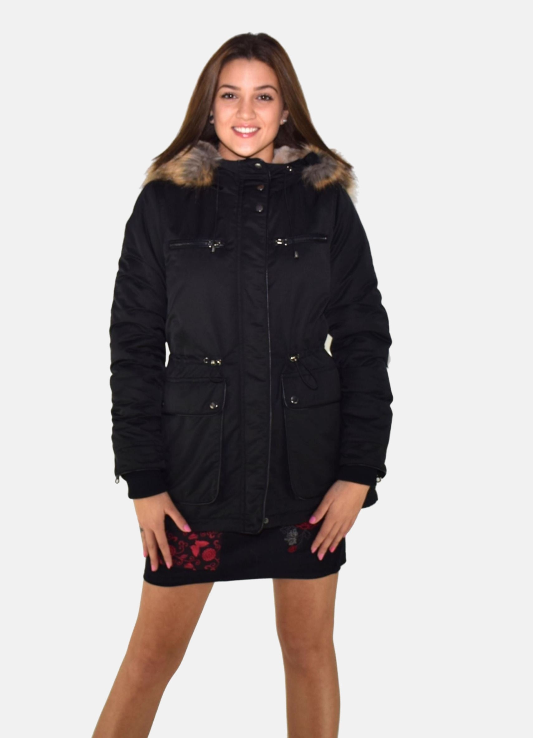 Jacket with fur hood