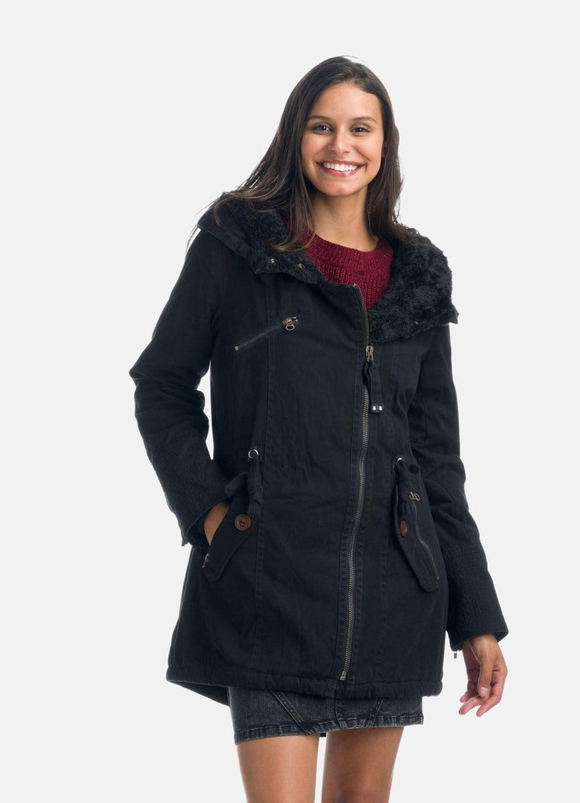 Women's hooded collar jacket
