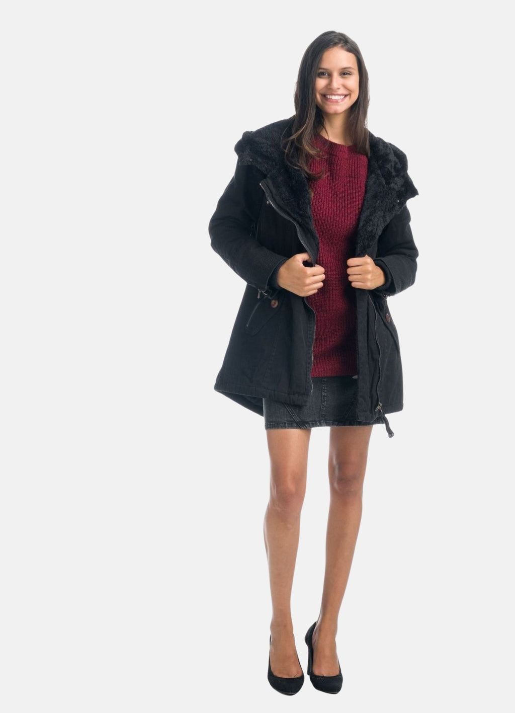 Cazadora cuello con capucha mujer