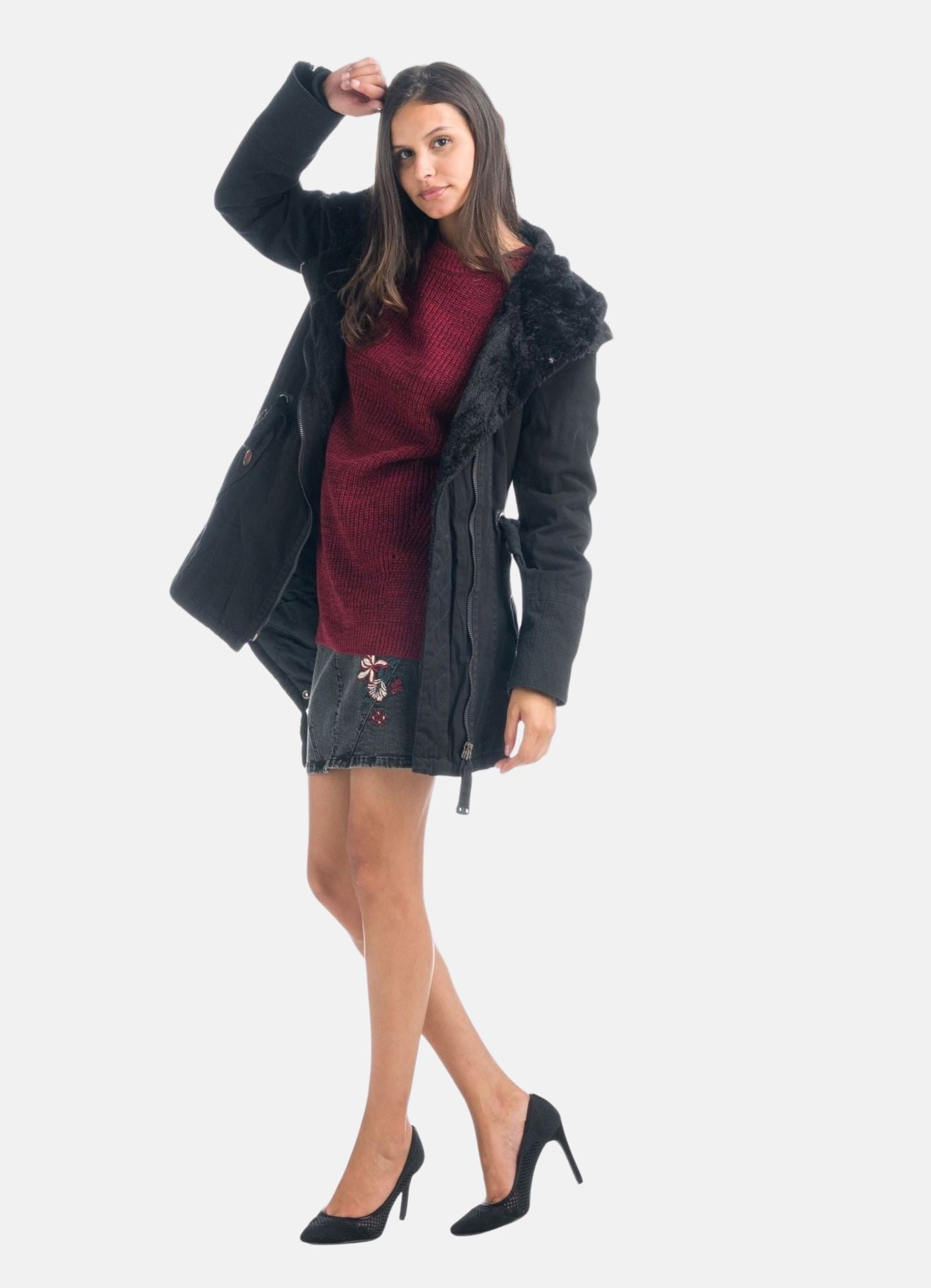 Cazadora cuello con capucha mujer