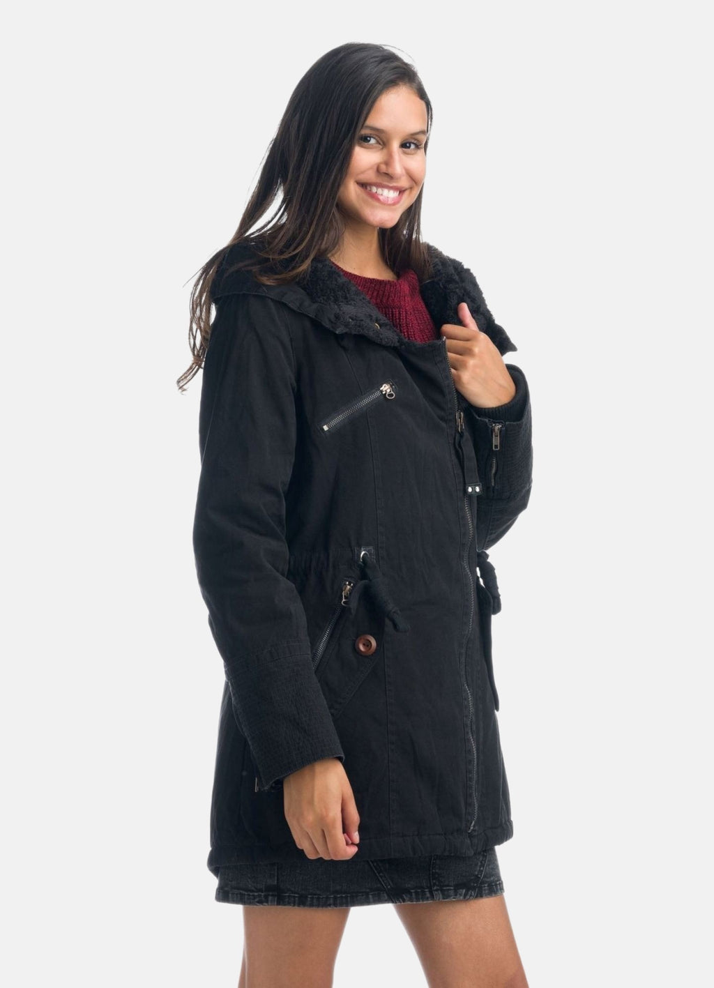 Cazadora cuello con capucha mujer