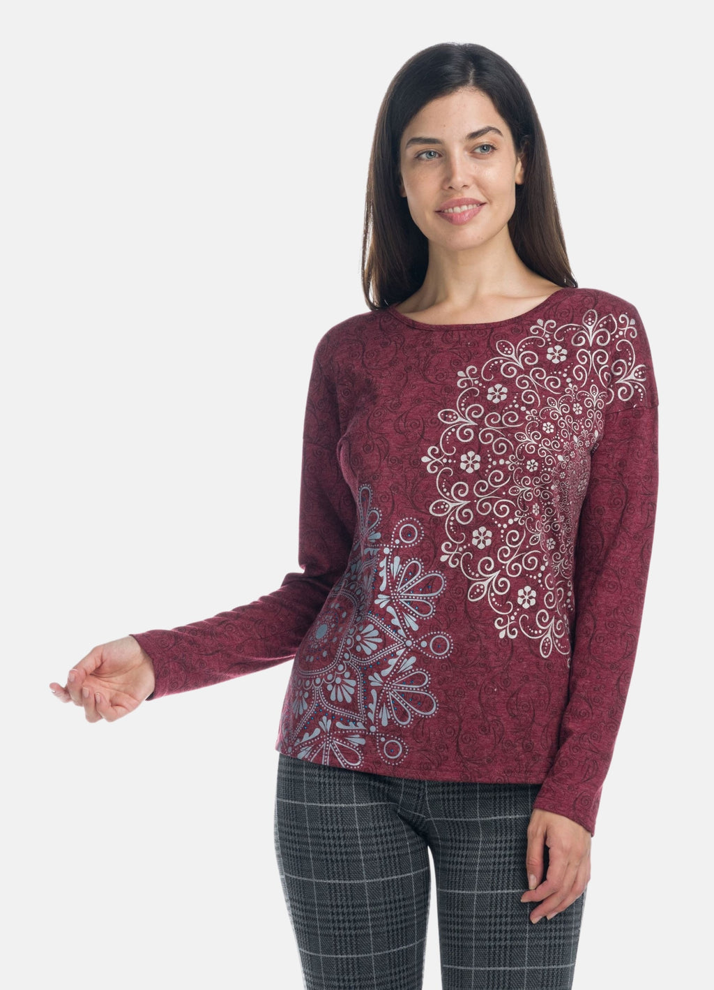 Foil and shiny long sleeve t-shirt