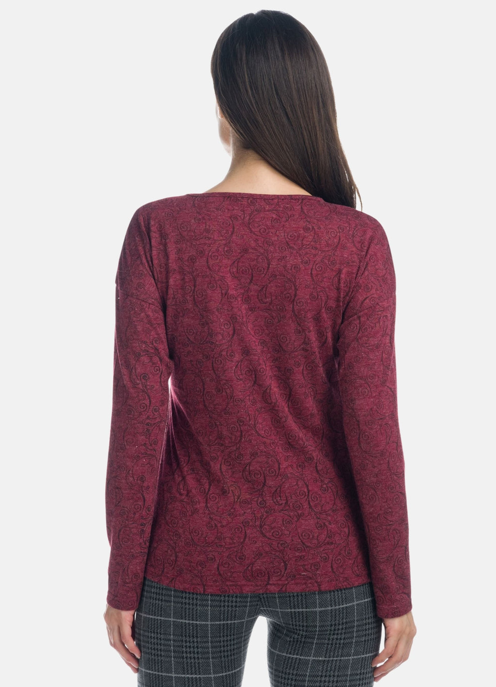 Foil and shiny long sleeve t-shirt