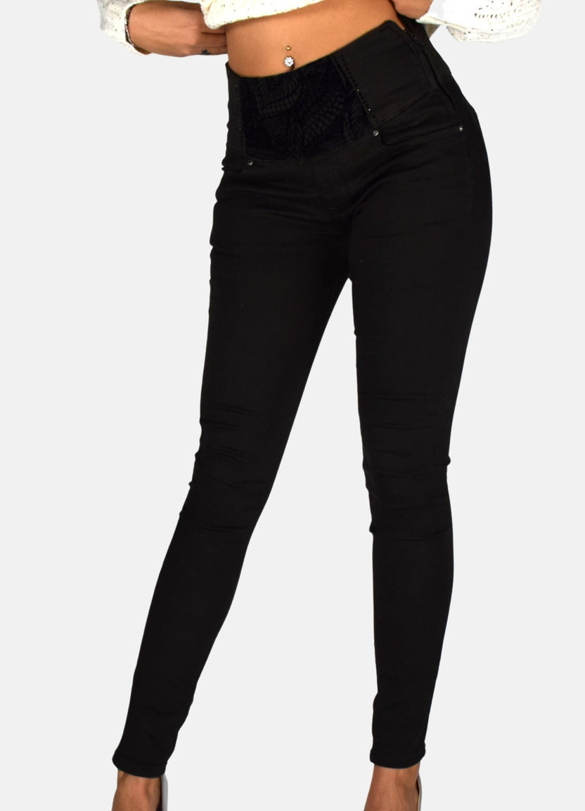 Pantaloni lunghi dritti da donna con stampa floccata