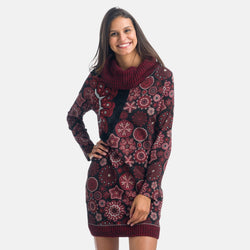 Vestido manga larga cuello vuelto mujer rojo - Koroshi 1922VS20