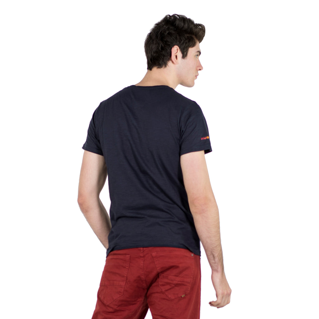 T-shirt manches courtes imprimé graphique pour homme marine - Koroshi 2011MC26