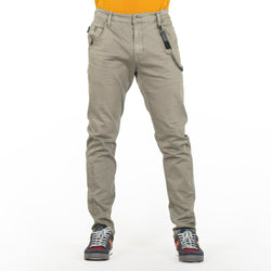 Men's stone slim fit low rise twill trousers - Koroshi 2011PT04