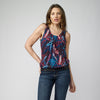 Tropical print sleeveless top t-shirt for women