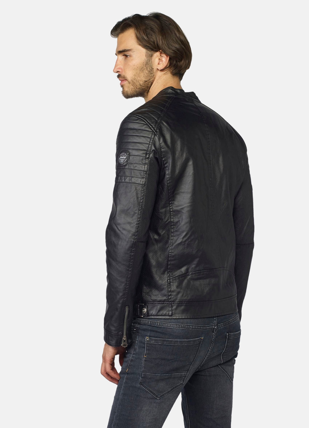Veste homme effet cuir avec doublure fourrure