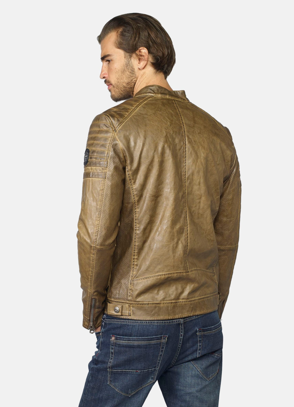 Veste homme effet cuir avec doublure fourrure