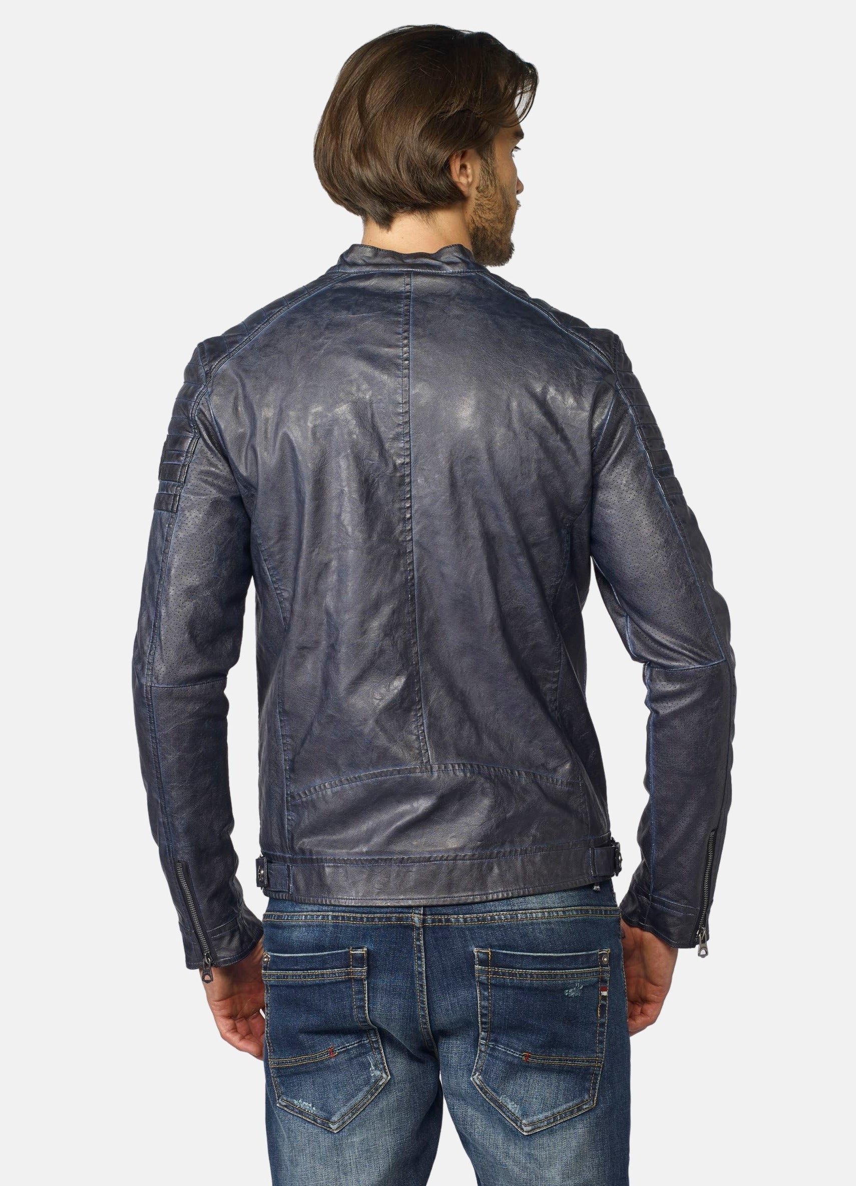 Veste homme effet cuir avec doublure fourrure