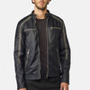 Leather-effect jacket for men, biker style