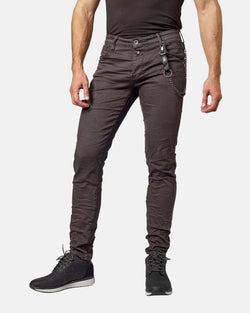 Schwarze Slim-Fit-Herrenjeans mit niedrigem Bund – Koroshi 2021PT02