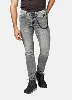 Pantalón vaquero slim fit knit denim hombre gris - Koroshi 2021PT16