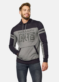Men's black text print high neck sweatshirt - Koroshi 2021SU06