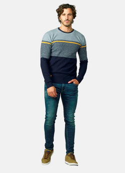 Jersei de punt fi ratlles coll rodó home navy - Koroshi 2021TR18