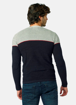 Men's gray two-tone bead knit sweater - Koroshi 2021TR26