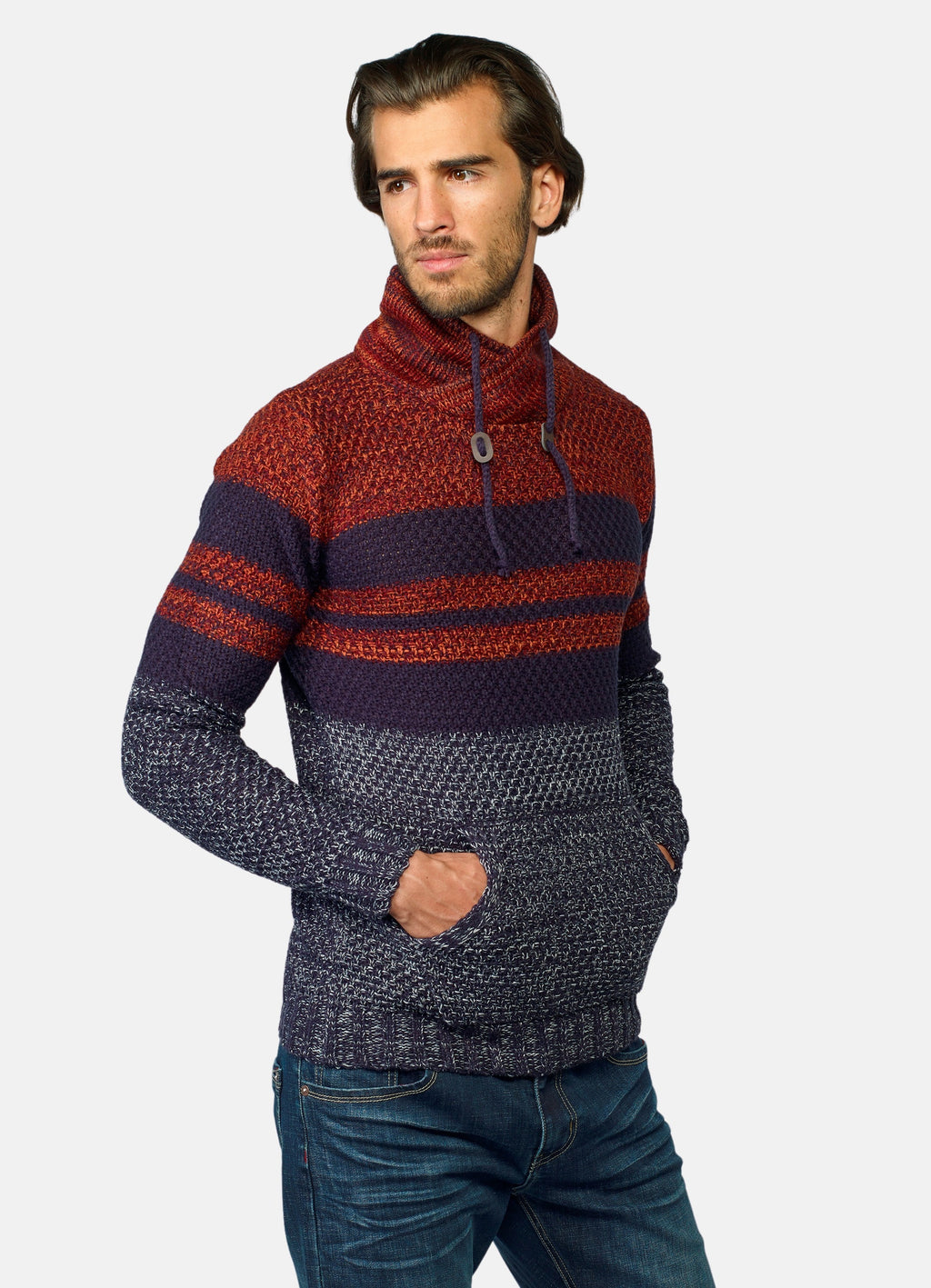 Jersey de rayas y efecto jaspeado