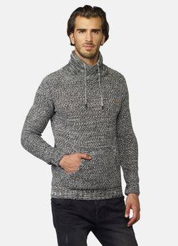 Pull col croisé marbré homme gris - Koroshi 2021TR42