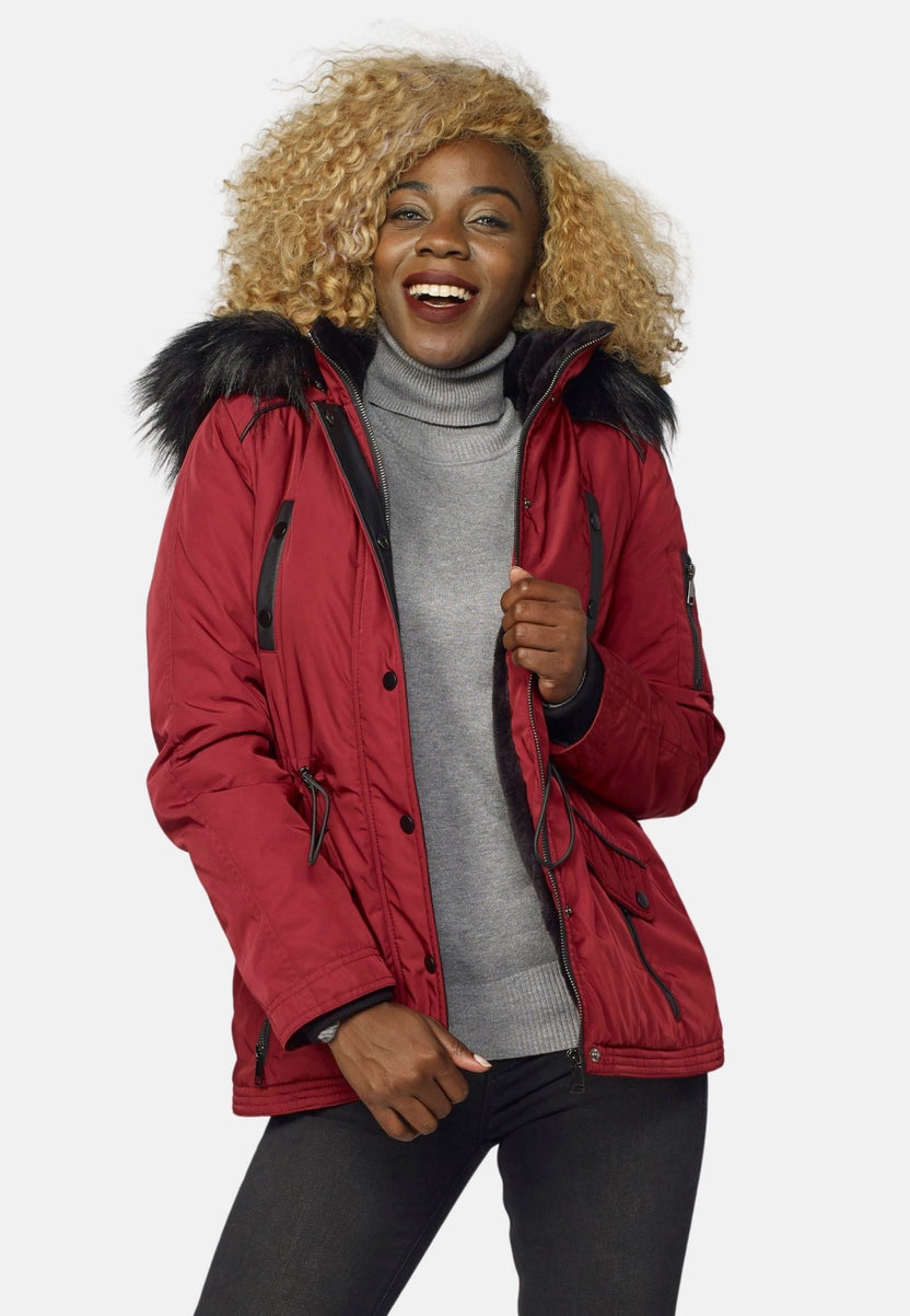 Kurze wattierte Parkajacke für Damen